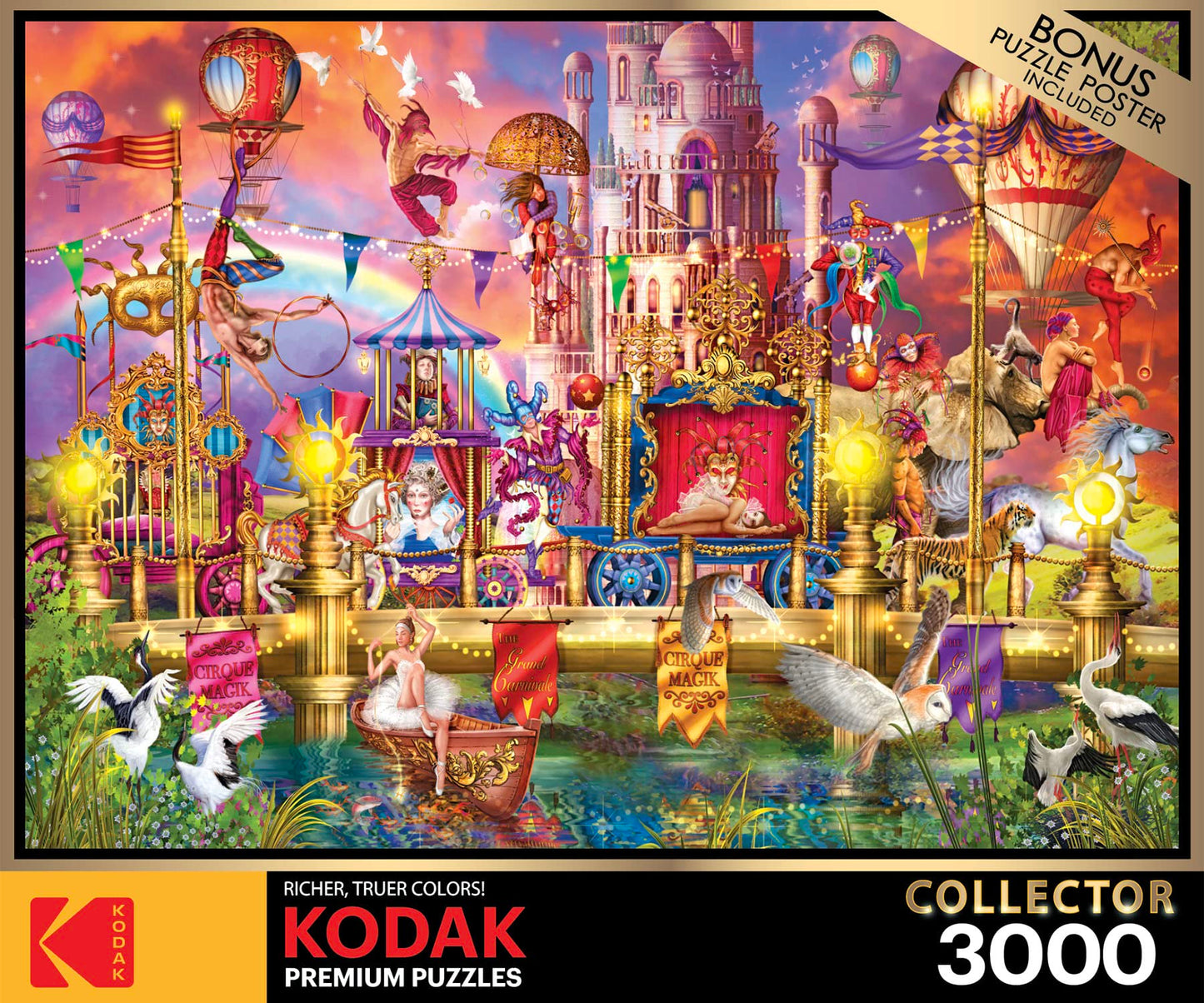 RoseArt 3000 Piece Jigsaw Puzzle - Kodak Premium Magic Circus Parade, Multi-colored Cardboard, Model 8150ZZK-3