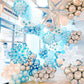 Frozen Snowflake Balloon, 12 Inch Frozen Ice Snow Blue White Balloons Pearl Blue Metallic Blue Silver For Winter Wonderland Them