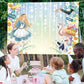 Cheerland 5X7 Ft Alice In Wonderland Backdrop For Girls Birthday Party Decorations Floral Tea Party Easter Bunny Banner Backgrou