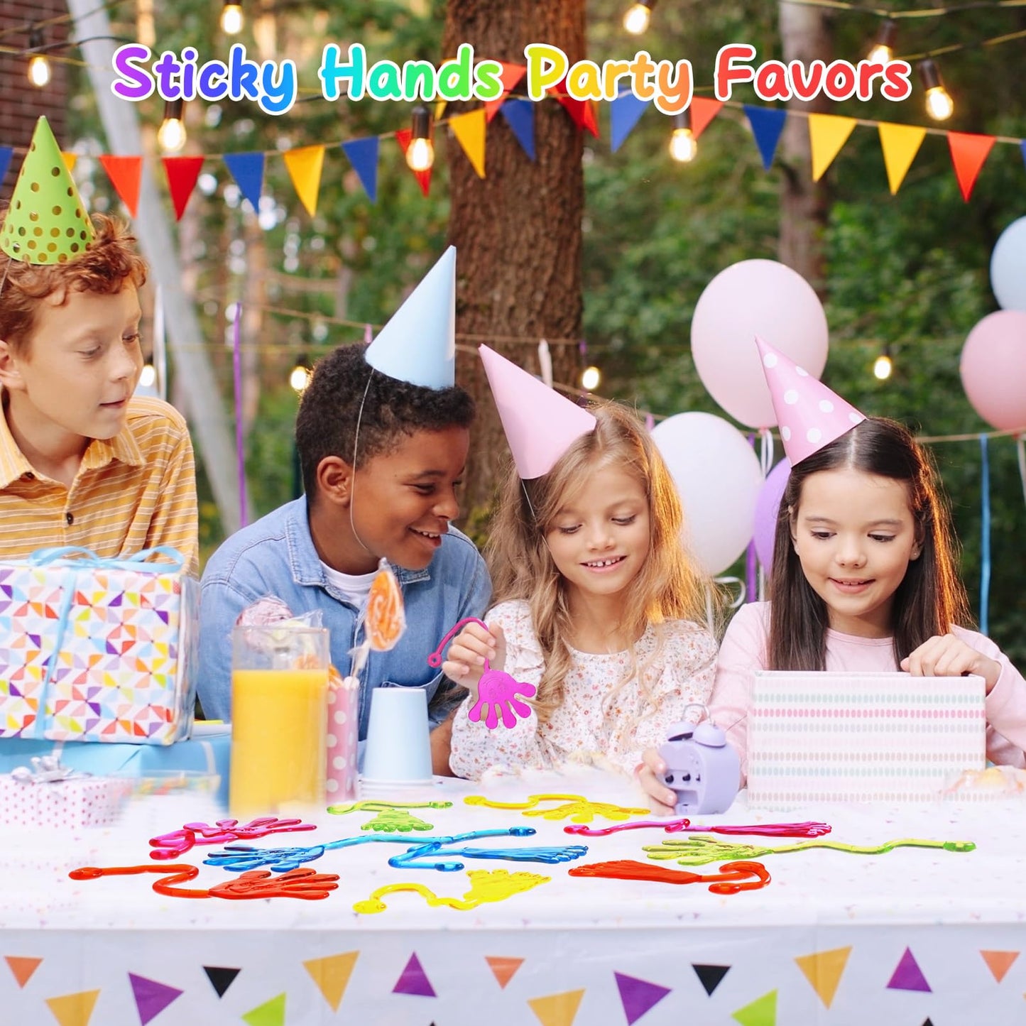 PICcircuit Sticky Hands Bulk 30 PCS Party Favors for Kids 4-8,8-12 Year Stretchy Sticky Hand Feet Valentines Goodie Bags Stuffer