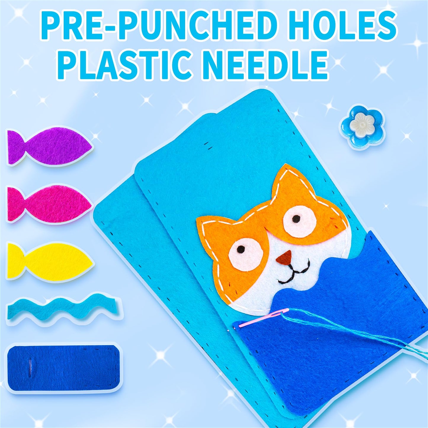 Hkkyo Sewing Kit For Kids Ages 8-12, Kids Sewing Kit, Felt Sewing For Kids, Learn To Sew Craft Kit For Beginners, Diy For Girls