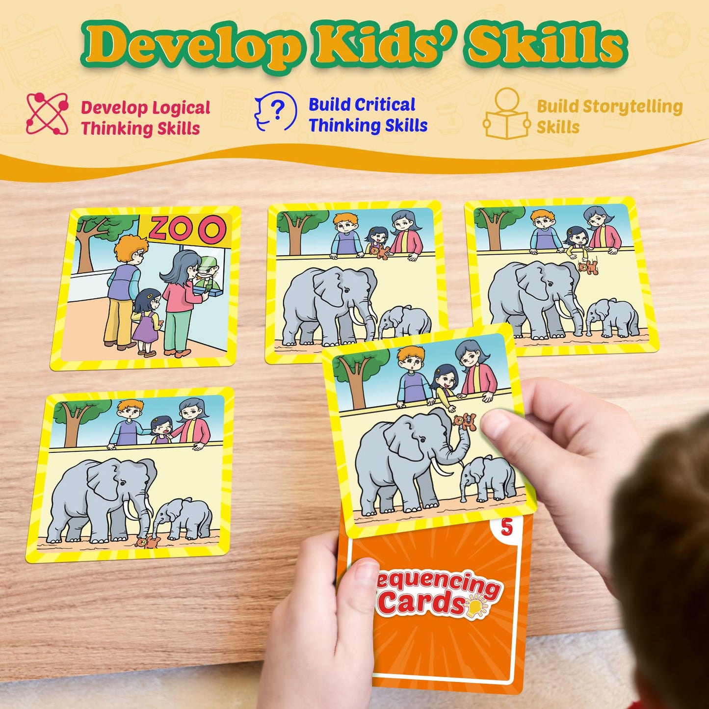 Kasfalci Sequencing Cards, Sequence Game For Kids, Speech Therapy Materials For Autism, Improve Storytelling,Social Skills, Sent