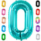 Katchon, Huge Tiffany Blue 0 Balloons - 40 Inch, Turquoise Balloons | Tiffany Blue 0 Number Balloons | Mermaid Birthday Decorations, Aqua Decorations | Turquoise Zero Balloon | Ocean Theme, Teal Party
