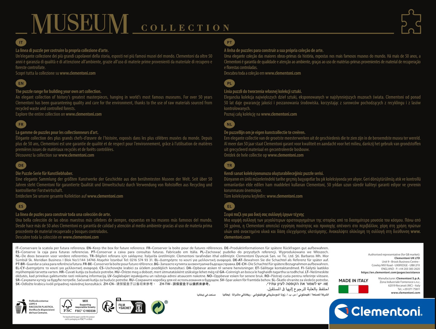 Clementoni Museum 1000 Piece Jigsaw Puzzle For Adults, Van Gogh, Girasoli Sun Flowers