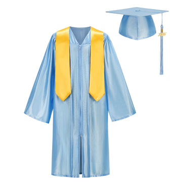 Lmyove Unisex Kindergarten & Preschool Graduation Cap And Gown Set 2025, Kids Graduation Gown And Cap Sky Blue
