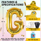 Gold Letter Balloons 16 Inch - Custom Balloon Letters | Alphabet Balloons | Rose Gold Foil Letter Ballon | Silver Mylar Balloons