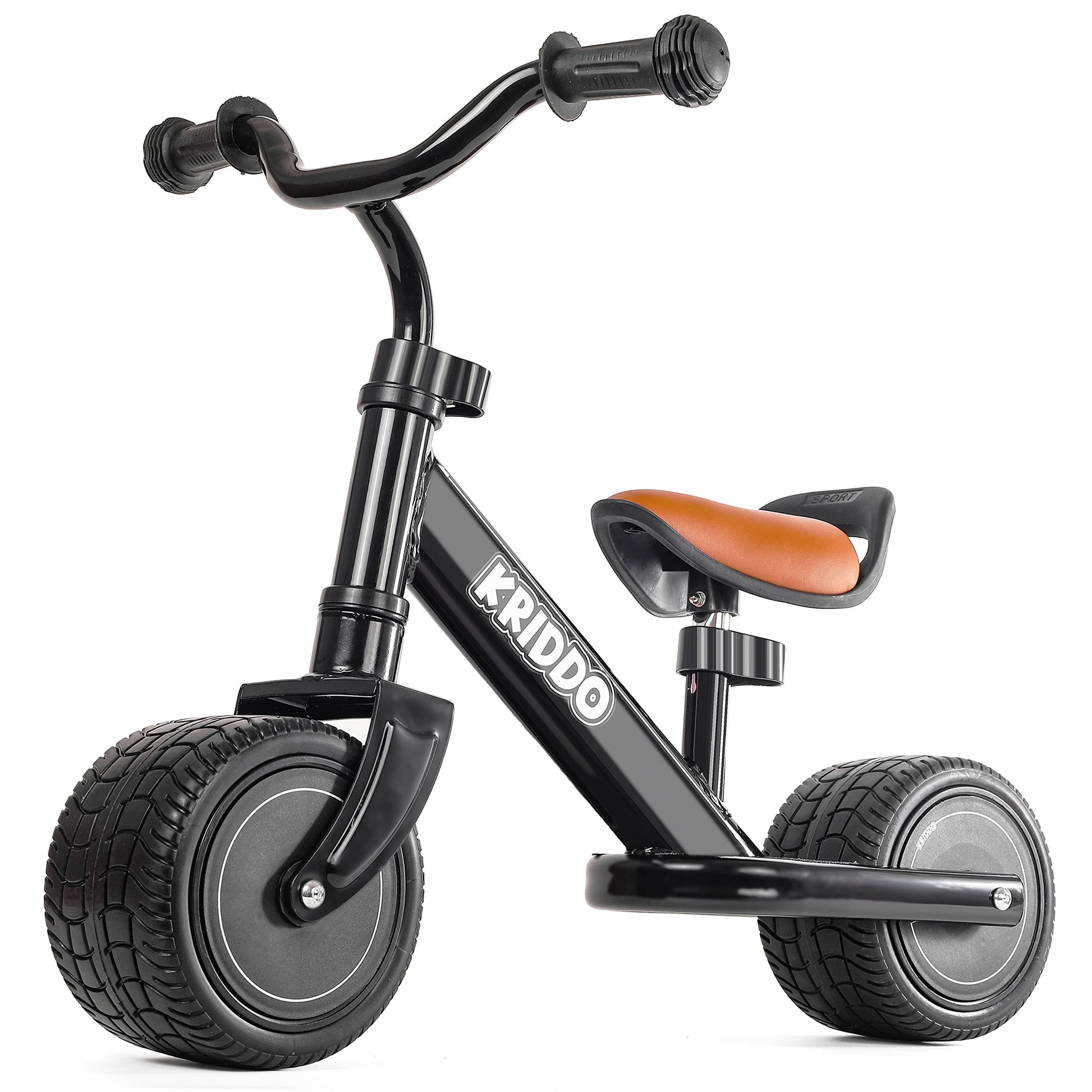Kriddo 1-2 Year Old Balance Bike, Mini Cruiser For First Birthday, Black