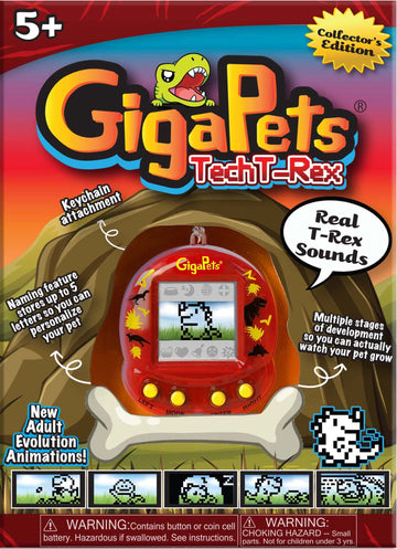 Giga Pet Virtual Pet For Kids Ages 5 And Up, 90S Throwback, 2-In-1 T-Rex Dinosaur | Upgraded Collector’S Edition | Kids Learn To Take Care Of A Pet