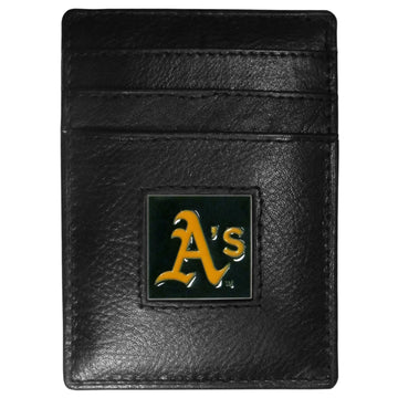 Oakland Athletics Leather Money Clip/Cardholder