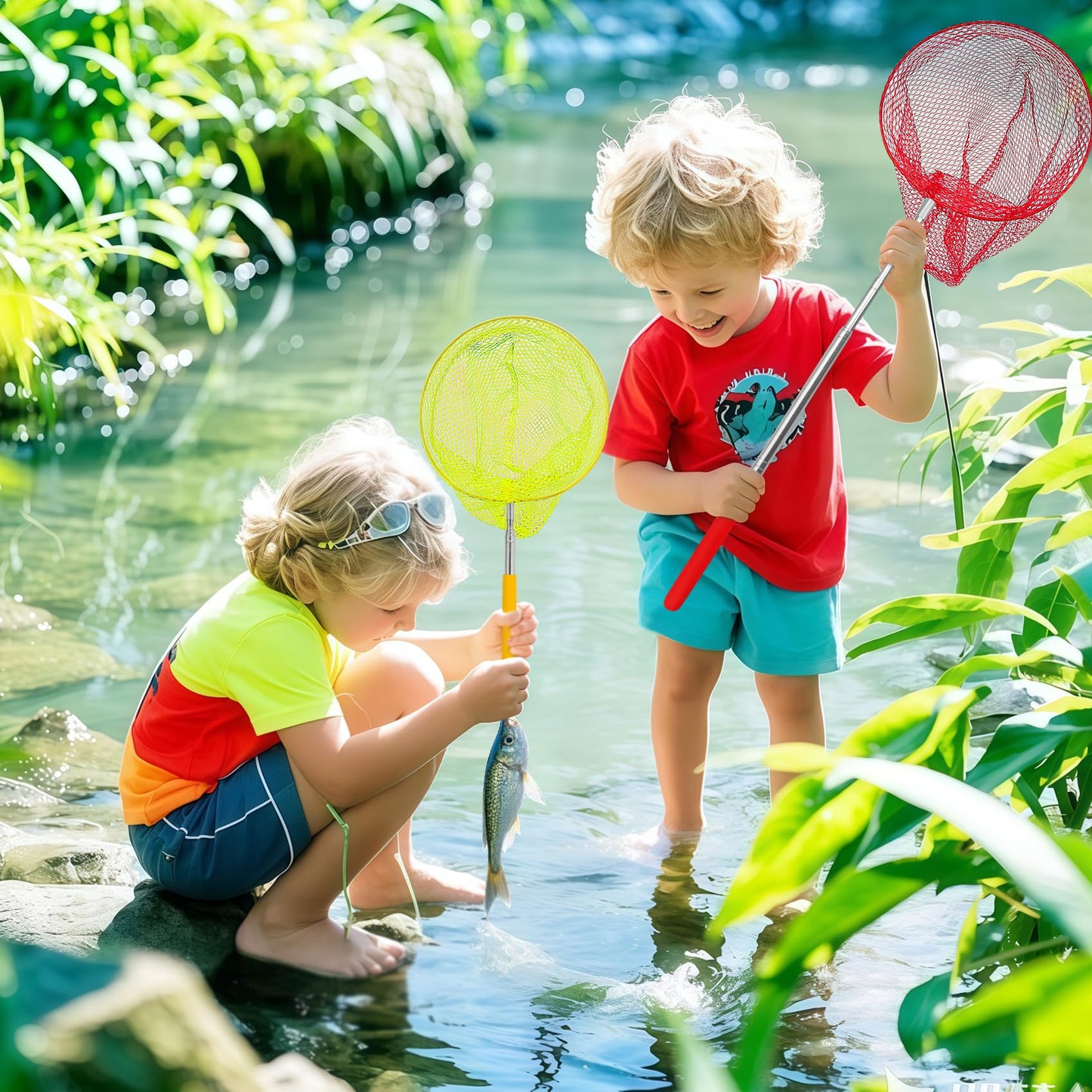 Tsyan Telescopic Butterfly Fishing Nets For Kids Catching Insect Net Outdoor Tools For Catching Bugs Fish Insect Ladybird, Exten