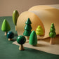 Oessuf 8Pcs Wooden Tree Toy Set Wooden Forest Various Sizes Natural Woodland Trees Creative Toddler Arts Toy