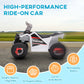 Aosom Kids Atv Quad Car, 6V Four-Wheeler Ride On Toy For Kids With Forward Backward Function, Wear-Resistant Wheels For Toddlers Ages 18-36 Months, White
