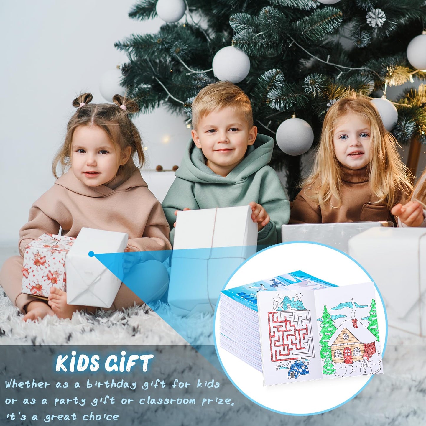BenLouis 24 Pcs Winter Mini Coloring Books Kids Polar Animals Penguin Party Favors Small Activity Books Bulk for Kids Winter Hol
