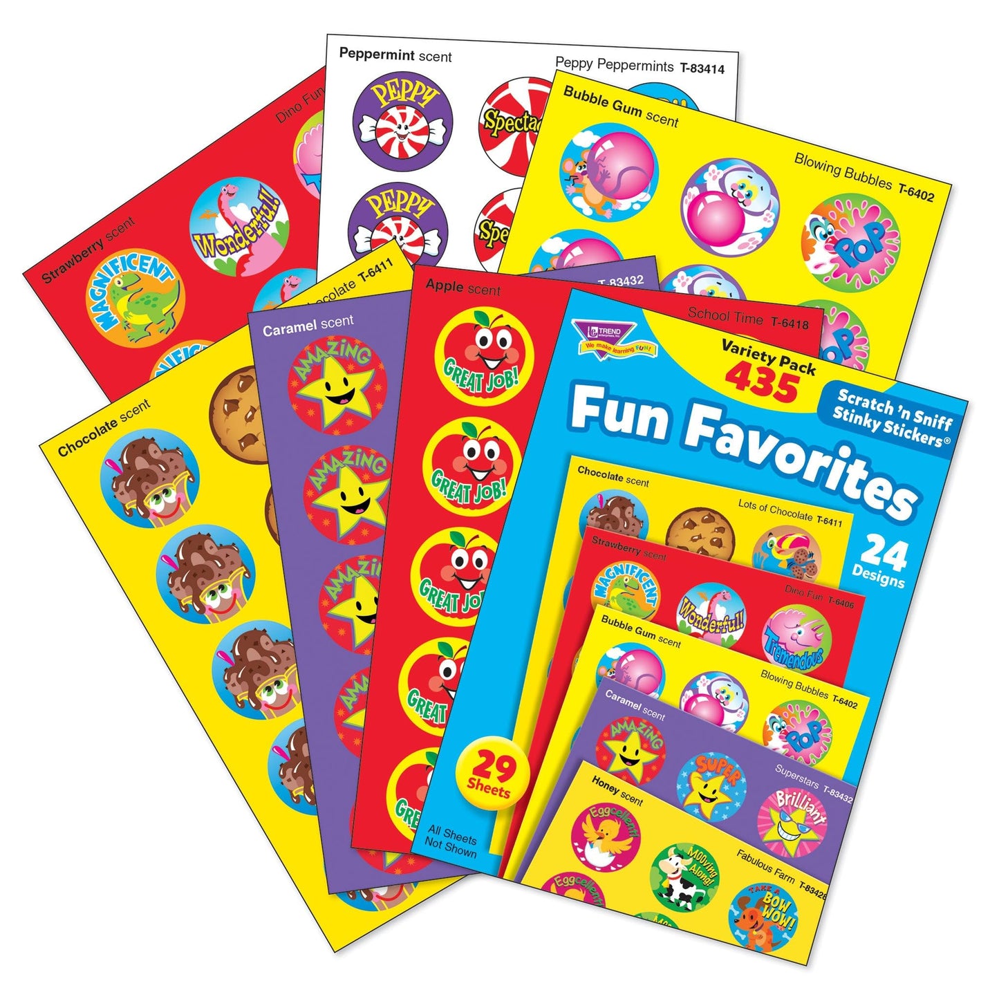 Trend Enterprises: Fun Favorites, Scented Scratch N Sniff Stinky Stickers, Fun for Rewards, Incentives, Crafts and as Collectib