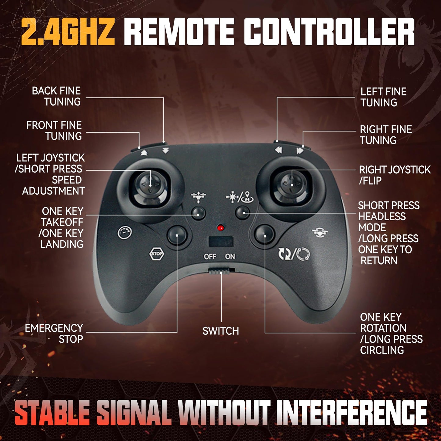 Bezgar Drones For Kids | 2.4Ghz Rc Plane, Spider Toys For Boys, Remote Control Spider, 6-Axis Gyro Remote Control Airplane, Rc H