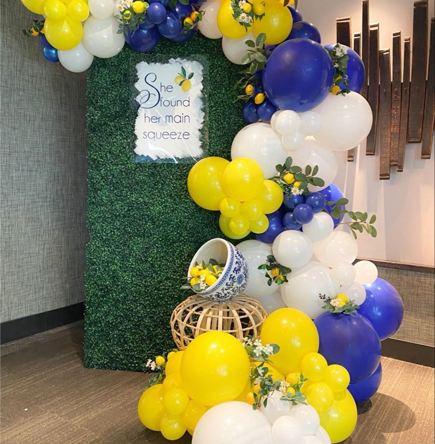 Blue Balloon, Blue And Yellow Balloons Set, 50Pcs 12 Inch Royal Blue Yellow White Balloons Confetti Blue Yellow Latex Balloons F