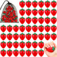 Geosar 24 Pcs 2 Inch Strawberry Stress Balls Mini Foam Strawberry Stretchy Toys Fruit Party Favor Stress Relief Fidget Toy With