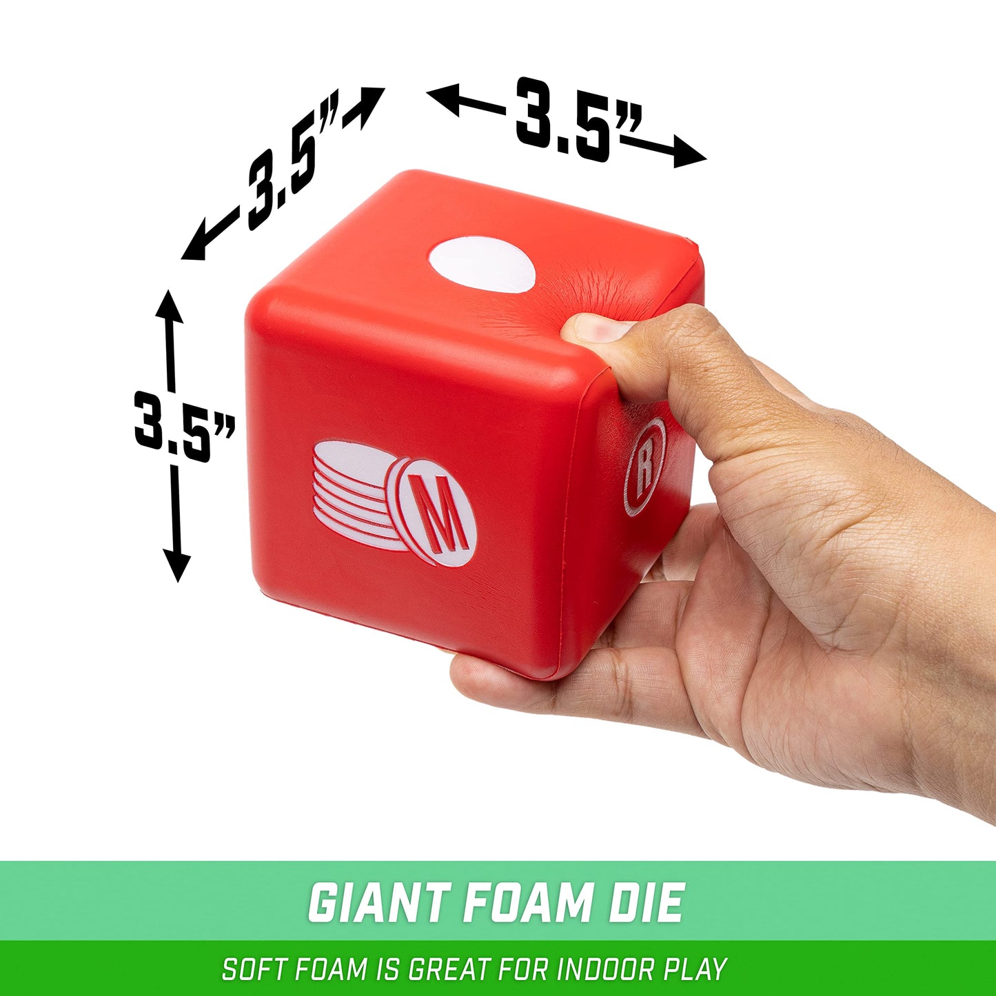 Gosports Left Right Middle Giant Dice Game - 3.5' For Indoor/Outdoor Play - Foam Or Wood Dice