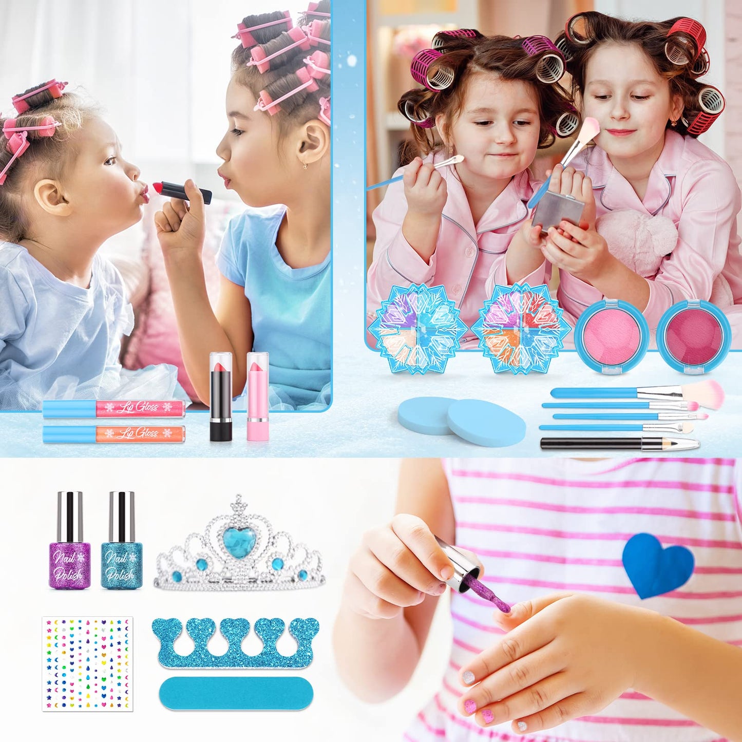 Kids Makeup Kit Toys for Girl, Princess Toys Makeup Sets with Washable, Toddler Dress-Up Toy for 3 4 5 6 7 8 9 Year Old Girls Ch