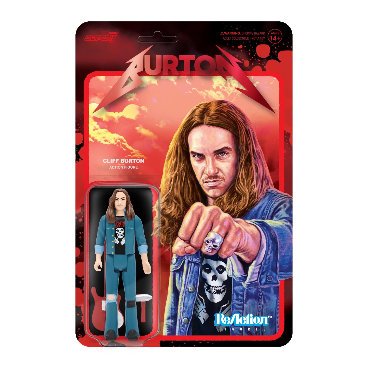 Super7 Cliff Burton Cliff 'Em All - 3.75' Action Figure With Accessories Heavy Metal Collectibles And Retro Toys