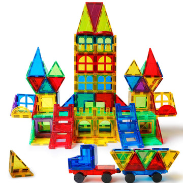 Magblock Magnetic Tiles Kids Toys, 120Pcs 3D Magnets Building Blocks Set Construction Educational Stem Toys, Magnet Tiles For Kids Stacking Blocks Learning Gifts For Toddlers Boys Girls