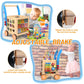 Woodmam 9-In-1 Wooden Activity Cube | Wooden Baby Walker, Sit-To-Stand Learning Walker Activity Center, Early Educational Push & Pull Toys For Baby Toddler Boys Girls, Height & Brake Adjustable