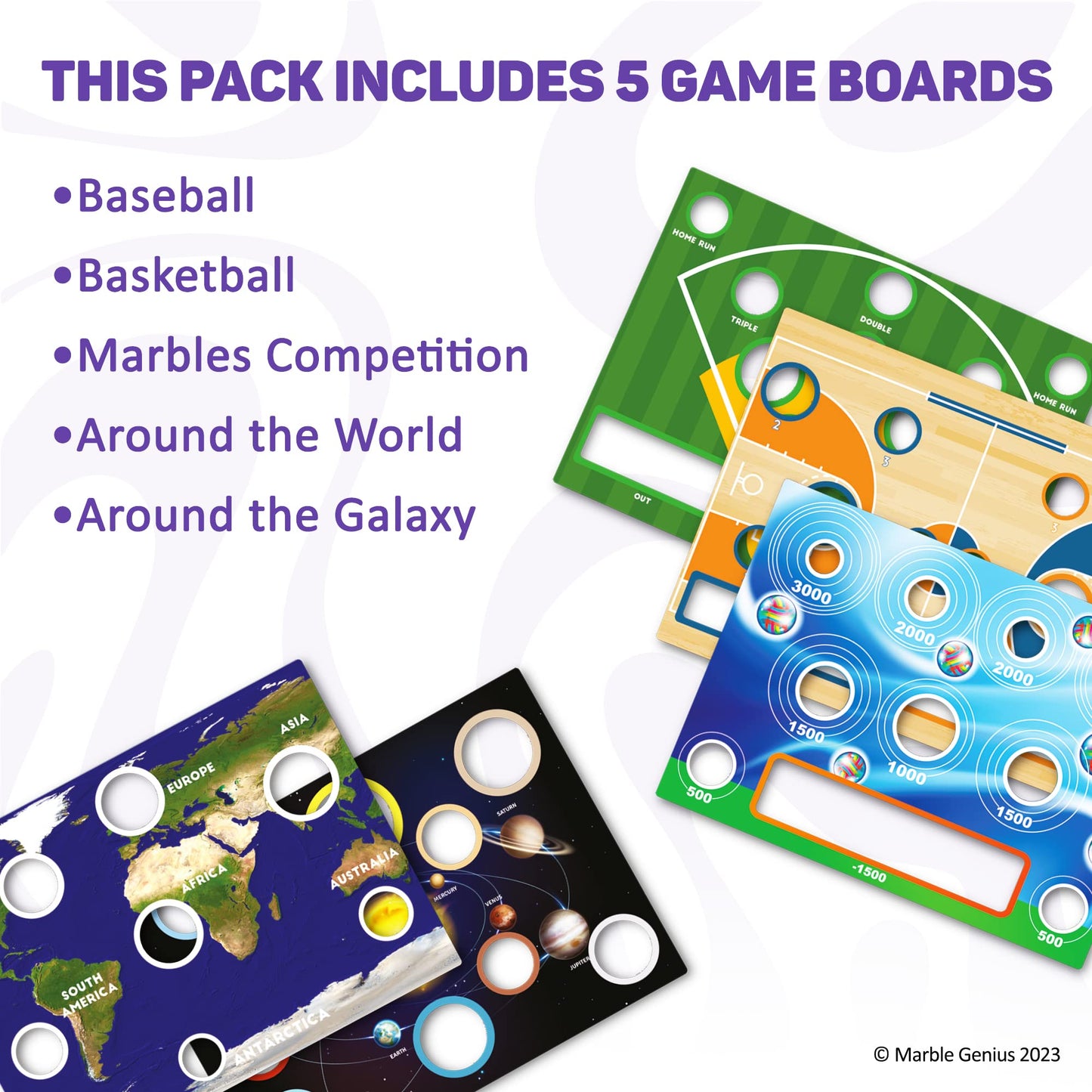 Marble Genius Flying Marbles Action Game - Family Table Game, Experience The Thrill Of Racing, Includes An App With Additional C