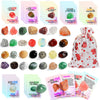 RILSIC Valentines Day Gifts for Kids - 28 Pack Valentine Day Exchange Cards & Natural Gemstone Crystals Rocks Minerals Bulk,Vale