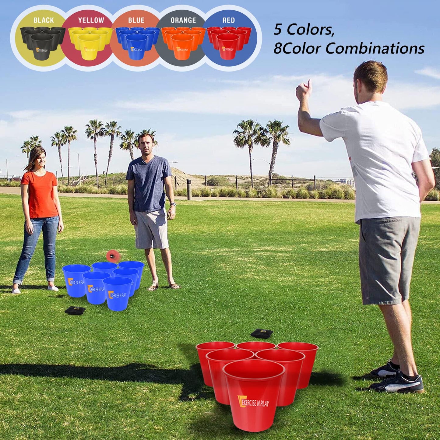 EP EXERCISE N PLAY Pool Games Competitive Team Improve Teamwork Suitable for:Courtyard,Beach,Outdoor. Water Games for Adults Gre