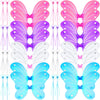 24 Sets Fairy Wings Butterfly Angel Costume Butterfly Wings for Girls Colorful Fairy Wands for Kid Dress up Party Halloween Role