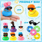 Hydren 24 Pcs Light Up Rubber Ducks Bulk Small Cute Ducks Operation Christmas Bath With Wig Up Funny Shower Ducks For Boys Girls