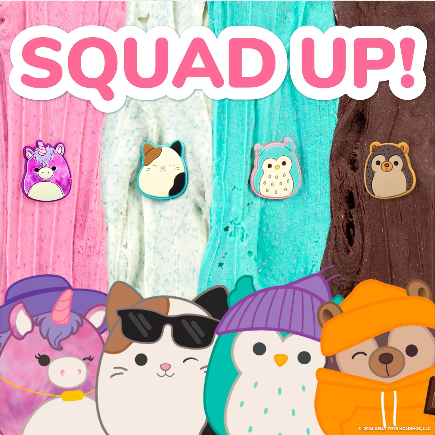 Squishmallows Winston The Owl Scented Slime, Blue Raspberry, 8 oz, Fun Add-Ins, Perfect Gift for Kids, Soft & Squishy Toy