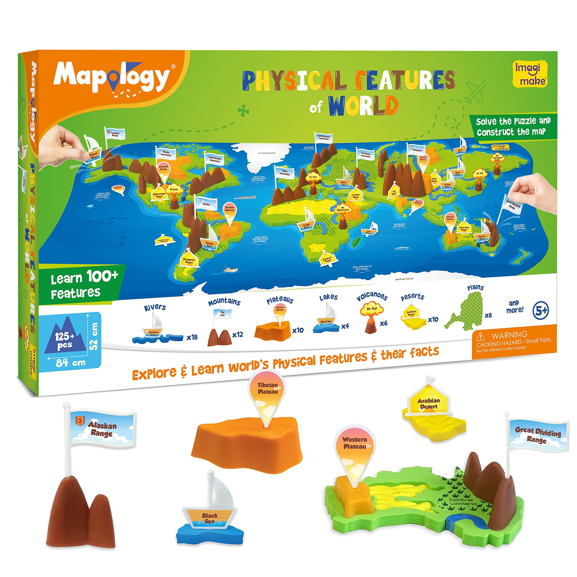Imagimake Mapology Physical Features | World Map For Kids | 3D Puzzles For Kids Ages 8-10 | Educational Toys For Kids 8-12 | Gifts For Boys & Girls 8-12 | Building Toys Gift For Birthday And Christmas