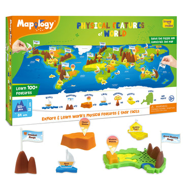 Imagimake Mapology Physical Features | World Map For Kids | 3D Puzzles For Kids Ages 8-10 | Educational Toys For Kids 8-12 | Gifts For Boys & Girls 8-12 | Building Toys Gift For Birthday And Christmas