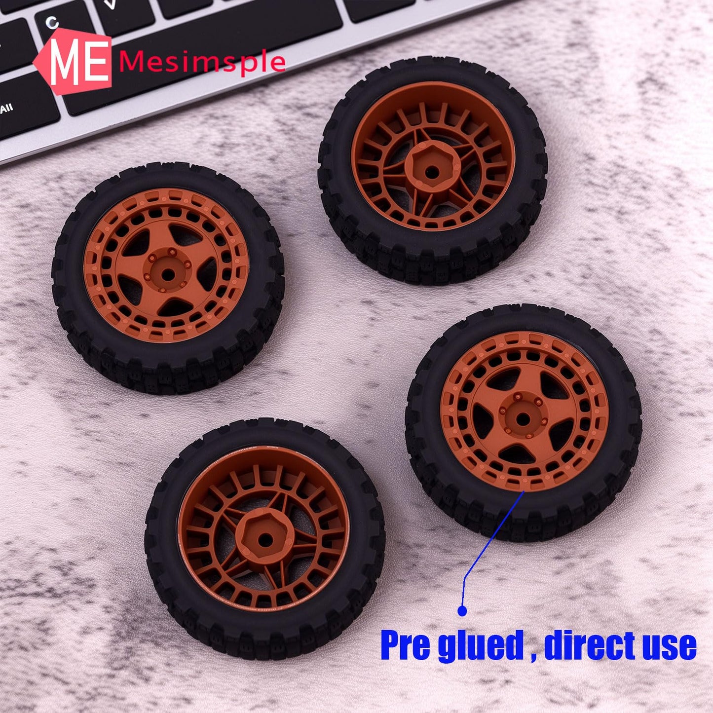 Mesimsple Pre Glued Plastic Wheel And Rubber Tire Ara550114 For 1/18 Typhon Grom Series Upgrade Parts Black