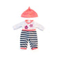 Miniland Educational Doll Clothes, Fits 12-5/8' Dolls, Cold Weather Salmon Pajamas,Multi