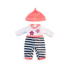 Miniland Educational Doll Clothes, Fits 12-5/8' Dolls, Cold Weather Salmon Pajamas,Multi
