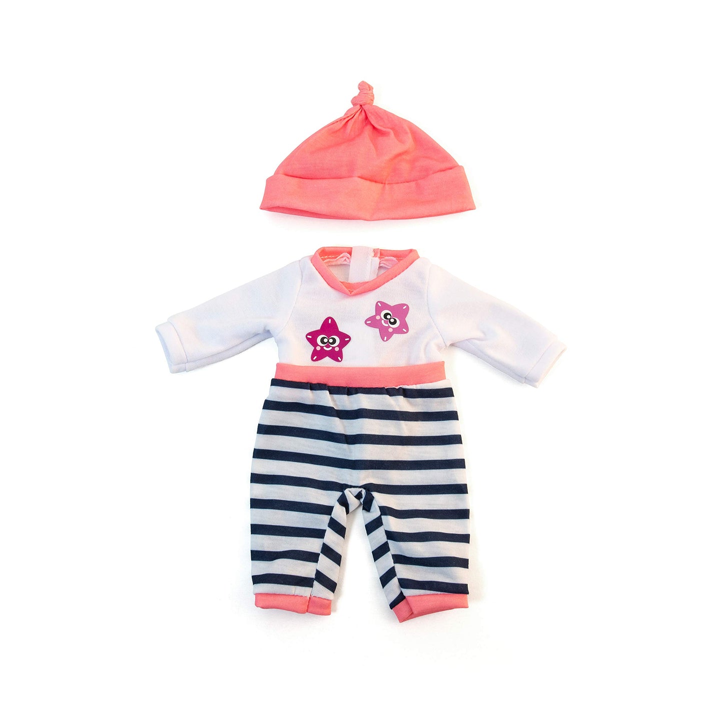 Miniland Educational Doll Clothes, Fits 12-5/8' Dolls, Cold Weather Salmon Pajamas,Multi