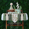 HODIHIWI 1/2 Birthday High Chair Banner For Half Way To One Party Decorations Wood Bead Tassel Garland Green Crown Hat Wooden Ca