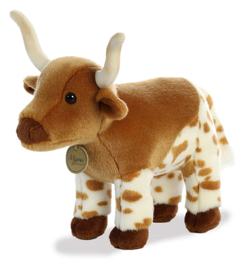 Aurora® Realistic Miyoni® Longhorn Stuffed Animal - Lifelike Detail - Cherished Companionship - Brown 11 Inches