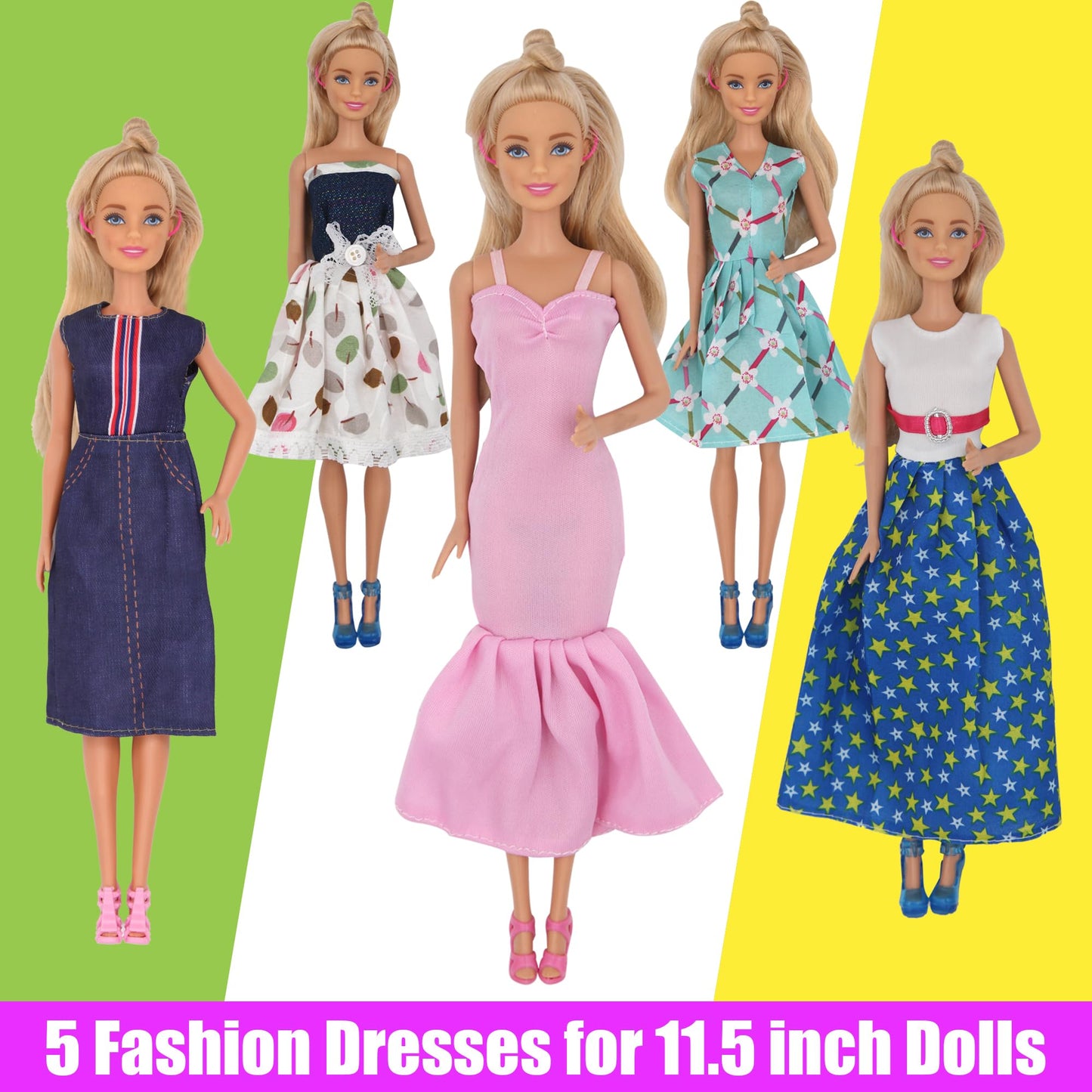 Ztweden 33Pcs Doll Clothes And Accessories For 12 Inch Boy And Girl Doll, Includes 20 Wear Clothes Shirt Jeans Suit And Wedding Dresses, Glasses Earphones Dog And Bike For 12'' Boy Girl Doll