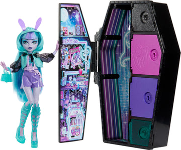Monster High Skulltimate Secrets Neon Frights Doll & Accessories, Twyla With Dress-Up Locker & 19+ Surprises