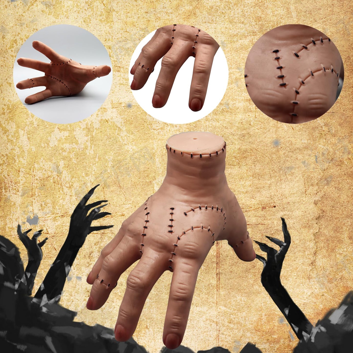 Wednesday Addams Family Hand Props, Halloween Cosplay Hand By Addams Family, Cosplay Hand Scary Props Decorations Gift For Famil