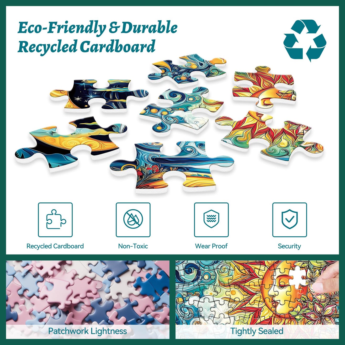 HQXXJW 300 Piece Puzzles for mature-themeds  300 Piece Puzzles for mature-themeds Large Piece  Fantasy Sun Moon Jigsaw Puzzle  Funny Gift for mature-themed Kids  Challenging Puzzle Perfect for Game Nights  20.5 X 15 in