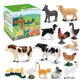 Toymany 14Pcs 0.6-2.5' Tiny Farm Animal Figures Toy, Detailed Texture Farm Figurines Cake Topper, Easter Christmas Birthday Gift School Project For Kids Children Toddlers