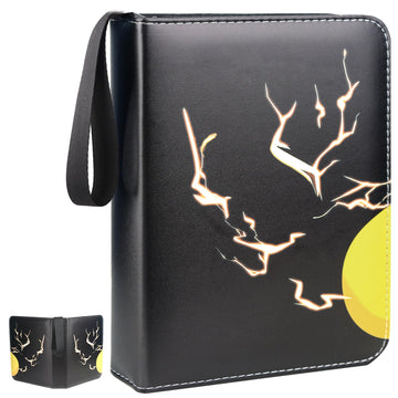 Goroma Card Binder 9-Pockets, 900 Pockets Card Holder With 50 Removable Sleeves, Trading Card Collector Zipper Album Holder, Bla