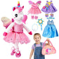 Esjay Unicorn Toys for Girls Age 46, Ballerina Doll Dance Recital Gifts, Unicorn Stuffed Animal Ballet Dress up Doll Plush Bag 