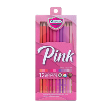 MASTERART Colored Pencils Special Collection Set of 12 Colors for Kids and Adults Coloring (PINK SET)