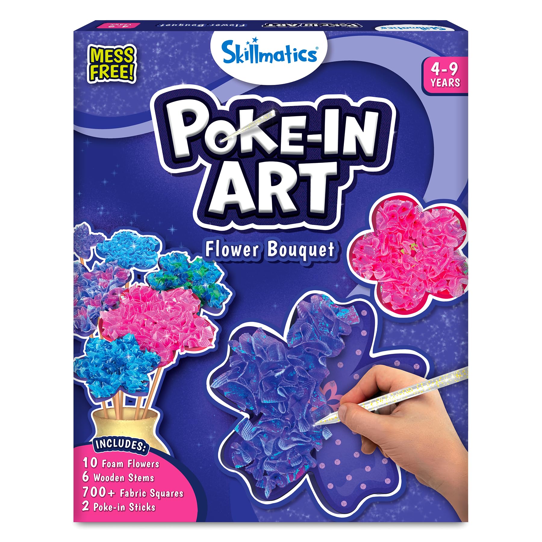 Skillmatics Poke-In Art - Flower Bouquet, Easter Basket Stuffers, Mess-Free Fun For Kids, Diy Craft Kits, Creative Activity, Gifts For Girls & Boys Ages 4, 5, 6, 7, 8, 9