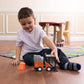 Street Sweeper Truck with Light & Sound Effects - Friction Powered Wheels, Removable Garbage Can & Rotating Brushes - Heavy Duty